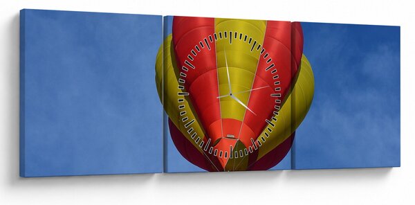 Obraz latającego balonu (z zegarem) (90x30 cm)
