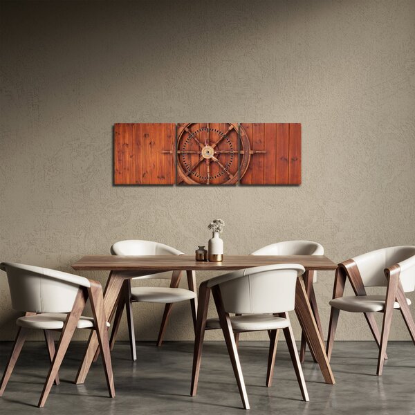 Obraz steru (z zegarem) (90x30 cm)