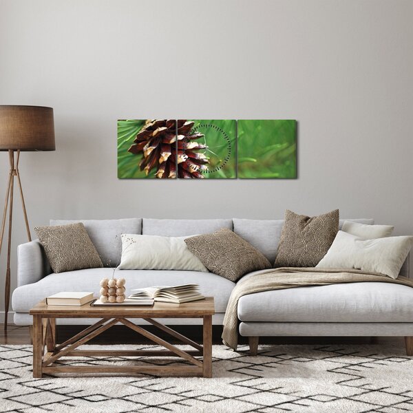 Obraz szyszki (z zegarem) (90x30 cm)