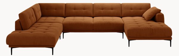 Sofa narożna z weluru Lazio (7-osobowa)