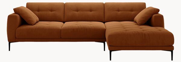Sofa narożna z weluru Lazio (3-osobowa)