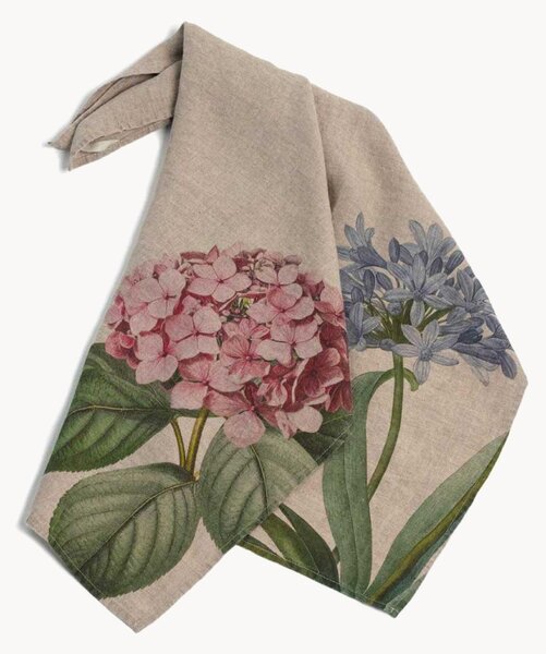 Komplet ręczników kuchennych z lnu Hydrangea & Agapanthus, 2 elem