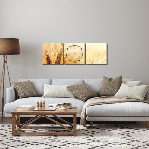 Obraz - szczegóły ziarna (z zegarem) (90x30 cm)