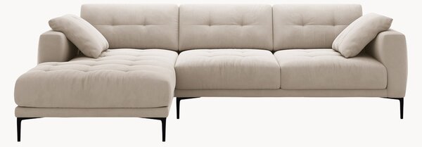 Sofa narożna z weluru Bemy (3-osobowa)