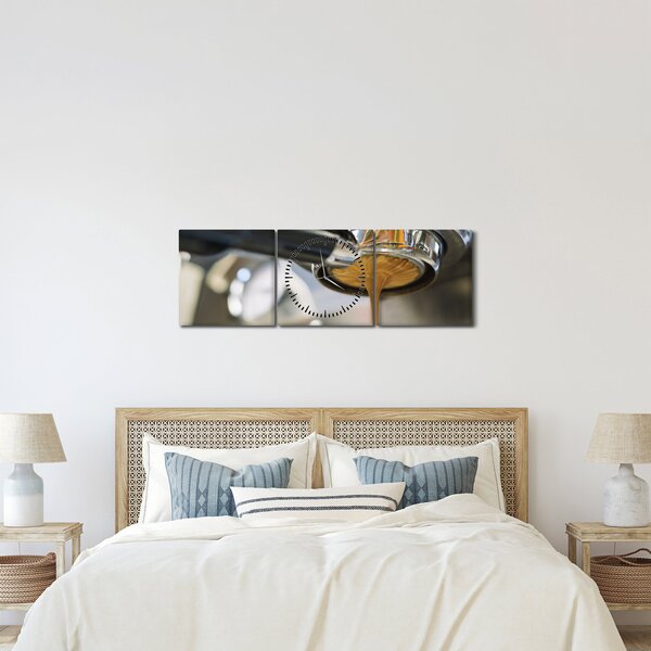 Obraz - espresso (z zegarem) (90x30 cm)