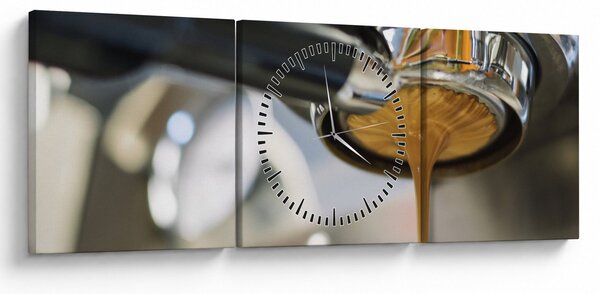 Obraz - espresso (z zegarem) (90x30 cm)