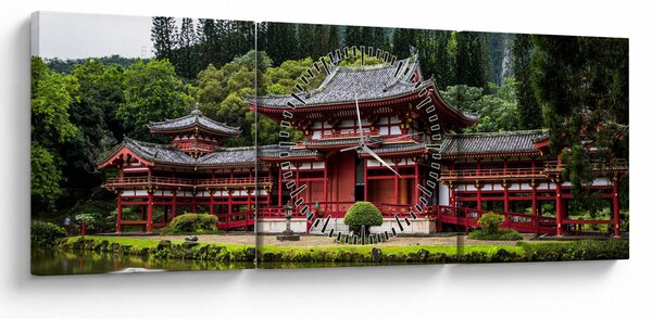 Obraz - Chińska architektura (z zegarem) (90x30 cm)
