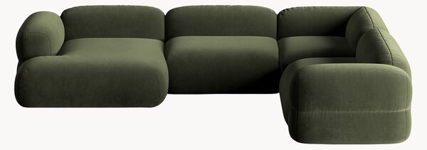 Narożna sofa modułowa z aksamitu Roger (5-osobowa)