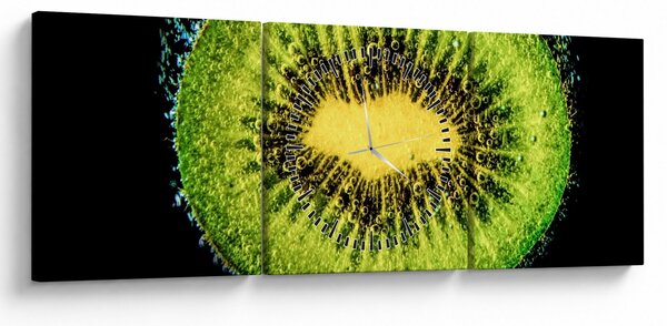 Obraz - szczegół kiwi w wodzie (z zegarem) (90x30 cm)