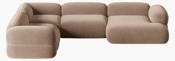 Narożna sofa modułowa z aksamitu Roger (5-osobowa)