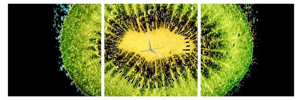 Obraz - szczegół kiwi w wodzie (z zegarem) (90x30 cm)