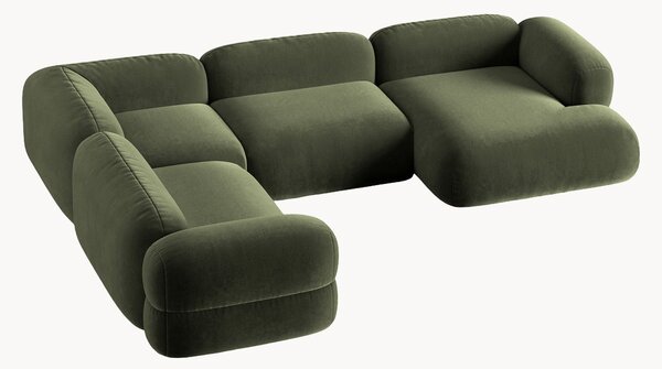 Narożna sofa modułowa z aksamitu Roger (5-osobowa)