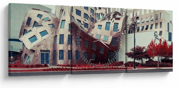 Obraz - budynek architektoniczny (z zegarem) (90x30 cm)