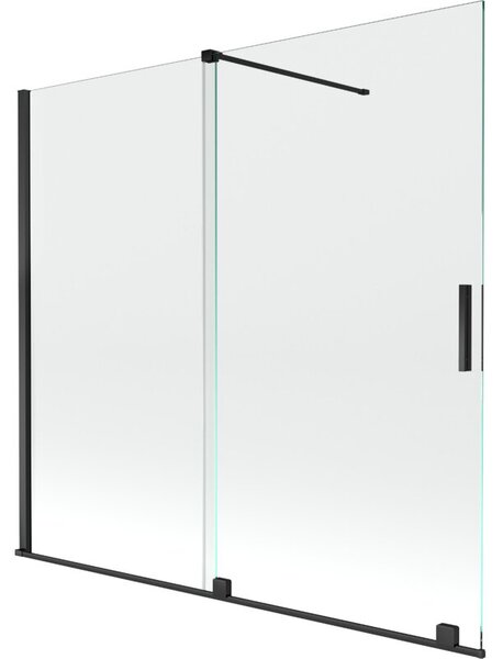 Mexen Velar parawan nawannowy 2-skrzydłowy rozsuwany 170 x 150 cm, transparent, czarny - 896-170-000-01-70