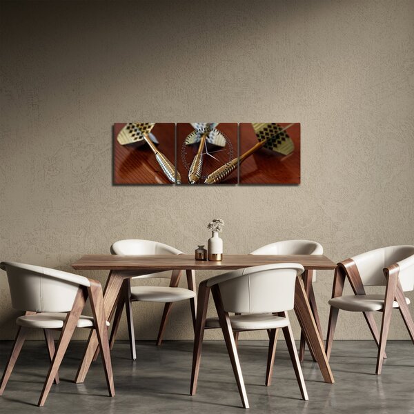 Obraz trzech strzałek (z zegarem) (90x30 cm)