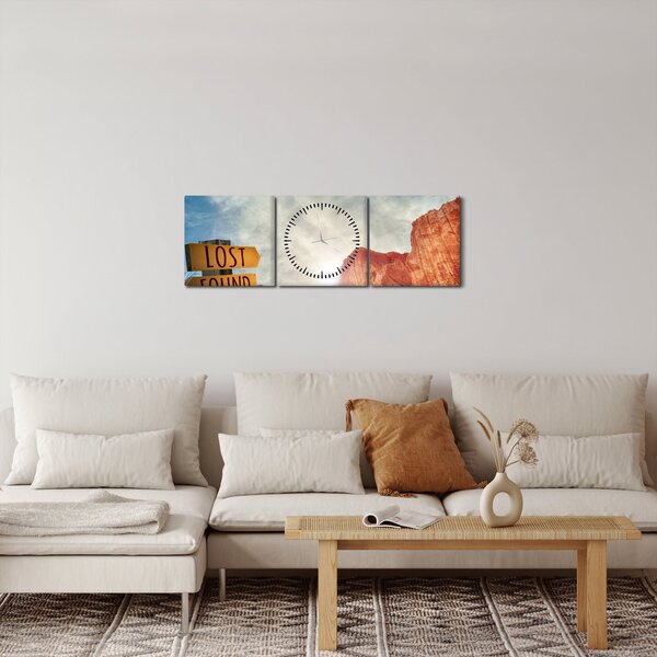 Obraz wskaźnika z napisem (z zegarem) (90x30 cm)