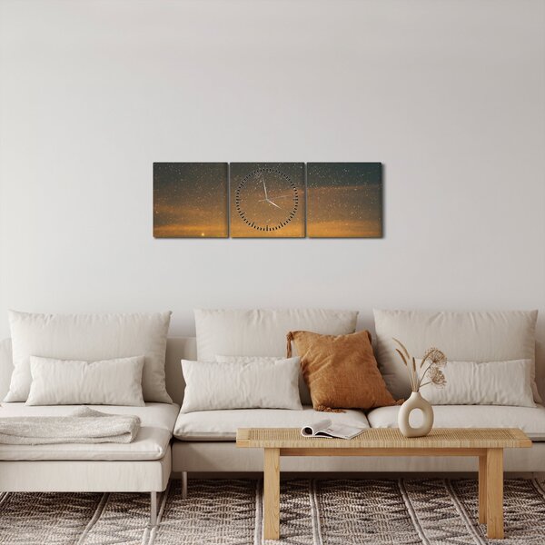 Obraz gwiaździstego nieba (z zegarem) (90x30 cm)