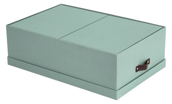 Miętowe kartonowe pojemniki z pokrywką zestaw 3 szt. 31x47x15 cm Inge – Bigso Box of Sweden