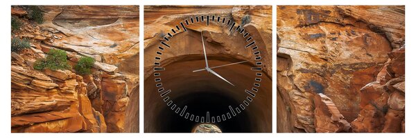 Obraz - tunel w skale (z zegarem) (90x30 cm)