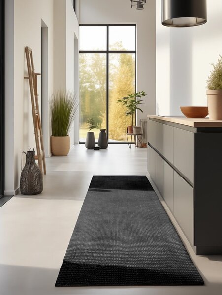Czarny chodnik z juty 80x200 cm Bouclé – Hanse Home
