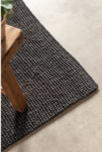 Czarny chodnik z juty 80x200 cm Bouclé – Hanse Home
