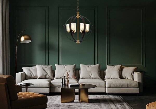 LAMPA WISZĄCA LOFT CZARNO-MOSIĘŻNA BERGEN W6