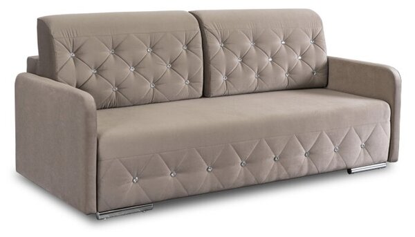 Sofa Kanapa RozkÅadana z FunkcjÄ Spania Wersalka Glamour BeÅ¼owa VIVO