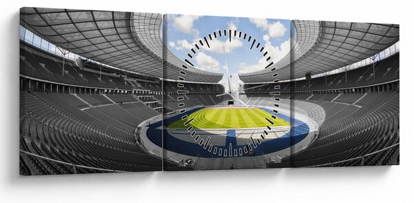 Obraz - stadion piłkarski (z zegarem) (90x30 cm)