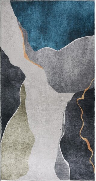 Niebiesko-szary dywan odpowiedni do prania 50x80 cm – Vitaus