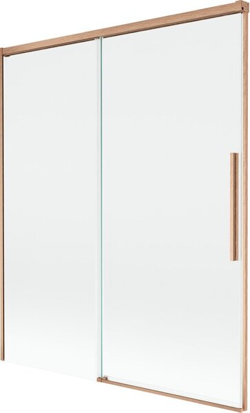 Mexen Rox parawan nawannowy 2-skrzydłowy rozsuwany 140 x 150 cm, transparent, miedź szczotkowana - 8C9-140-001-65-00