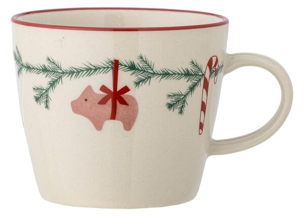 Kremowy kamionkowy kubek ze świątecznym motywem 380 ml Yule – Bloomingville