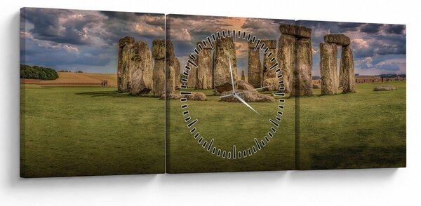 Obraz Stonehenge (z zegarem) (90x30 cm)