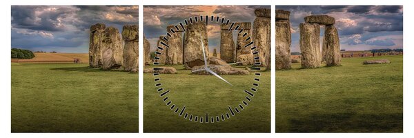 Obraz Stonehenge (z zegarem) (90x30 cm)