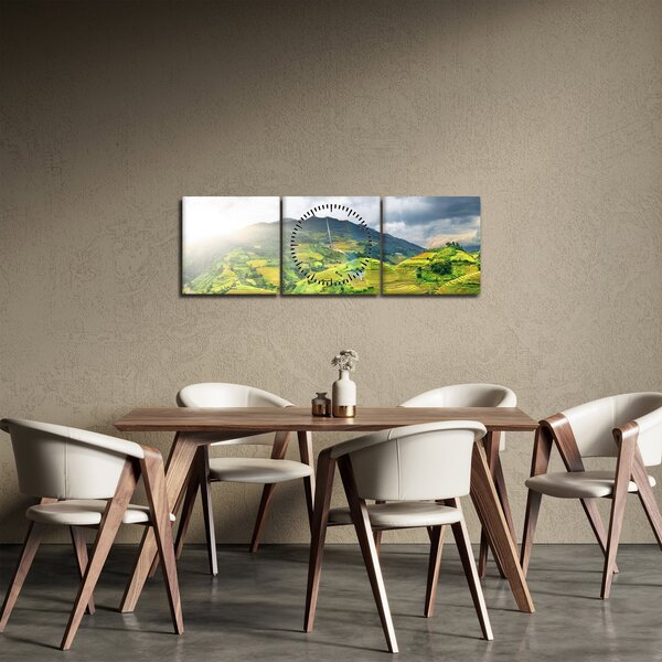 Obraz plantacji (z zegarem) (90x30 cm)
