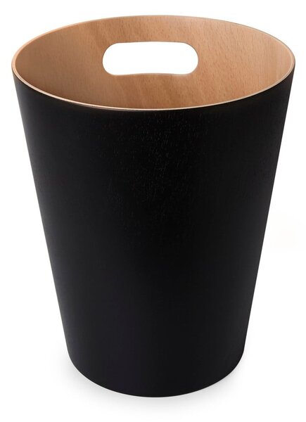 Czarny biurowy kosz na śmieci 7,5 l Woodrow – Umbra