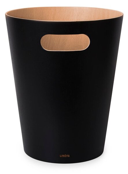Czarny biurowy kosz na śmieci 7,5 l Woodrow – Umbra