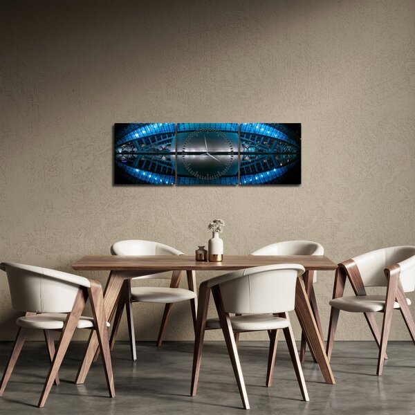 Obraz stadionu piłkarskiego (z zegarem) (90x30 cm)