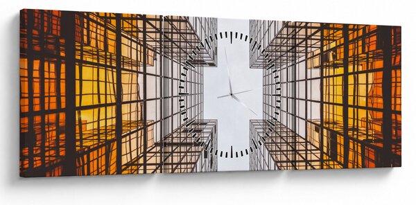 Obraz drapaczy chmur (z zegarem) (90x30 cm)
