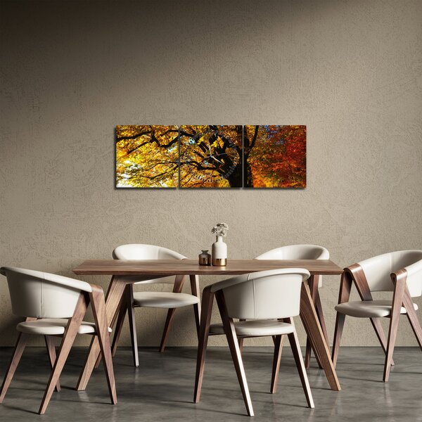 Obraz jesieni (z zegarem) (90x30 cm)