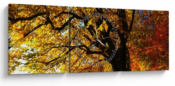 Obraz jesieni (z zegarem) (90x30 cm)