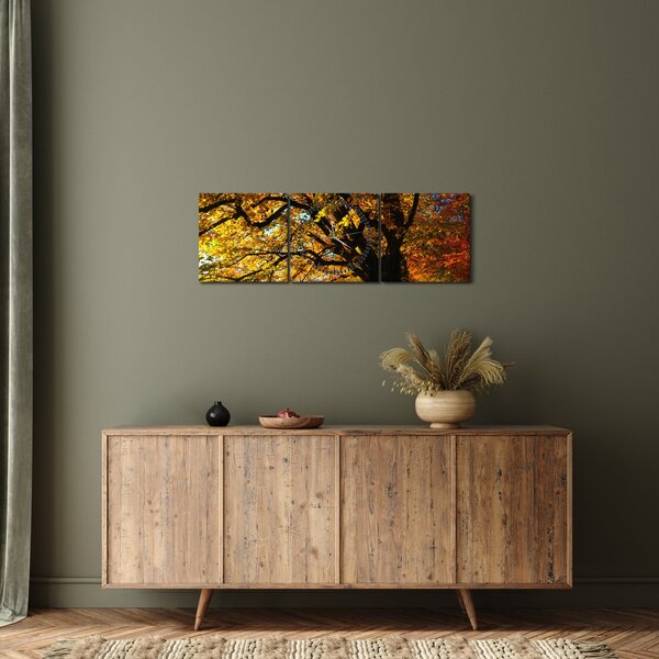 Obraz jesieni (z zegarem) (90x30 cm)