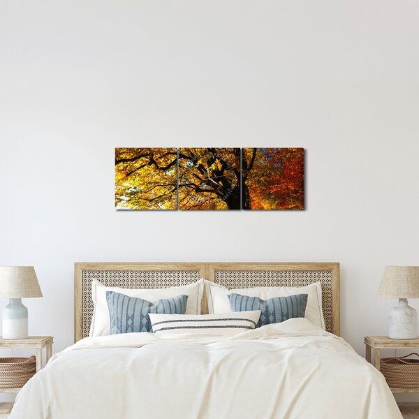 Obraz jesieni (z zegarem) (90x30 cm)