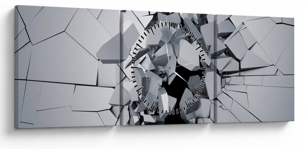 Obraz abstrakcja 3D (z zegarem) (90x30 cm)