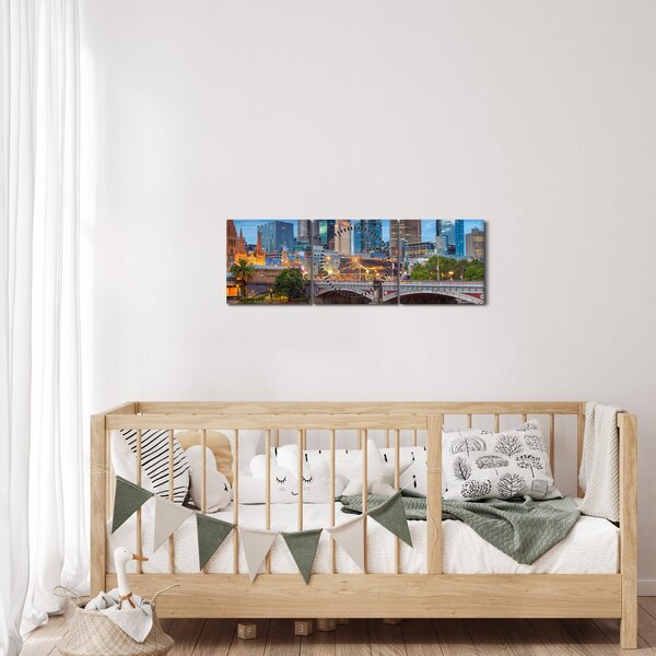 Obraz miasta Melbourne (z zegarem) (90x30 cm)