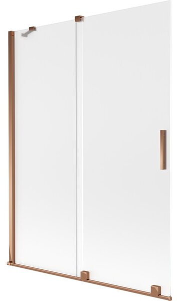 Mexen Velar parawan nawannowy 2-skrzydłowy rozsuwany 130 x 150 cm, szron, różowe złoto - 896-130-000-31-60