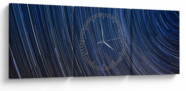 Obraz nocnych gwiazd i nieba (z zegarem) (90x30 cm)