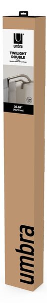 Stalowy regulowany podwójny karnisz 76 - 213 cm Twilight – Umbra
