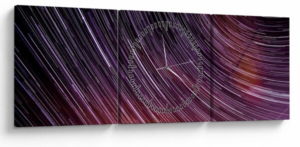 Obraz rozmytych gwiazd na niebie (z zegarem) (90x30 cm)