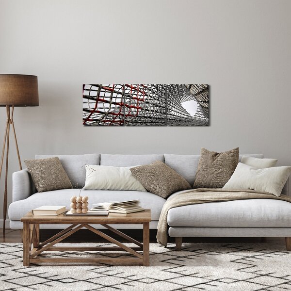 Obraz żelaznej konstrukcji (z zegarem) (90x30 cm)
