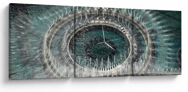 Obraz fontanny (z zegarem) (90x30 cm)